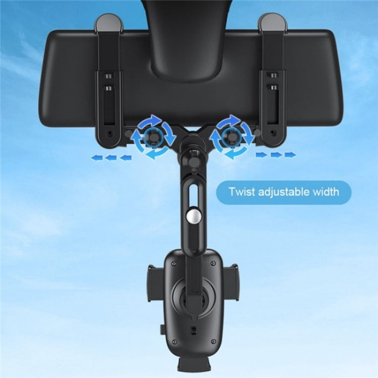 R009 Universal Vehicle Retractable Phone Clip Holder Car Rearview Mirror Cell Phone Mount(Green) - Car Holders by PMC TechLife | Online Shopping South Africa | PMC TechLife | Buy Now Pay Later Mobicred