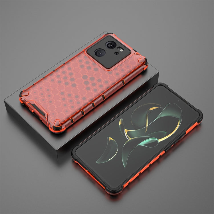 For Xiaomi 13T Shockproof Honeycomb Phone Case(Red) - Xiaomi Cases by PMC Jewellery | Online Shopping South Africa | PMC Jewellery | Buy Now Pay Later Mobicred