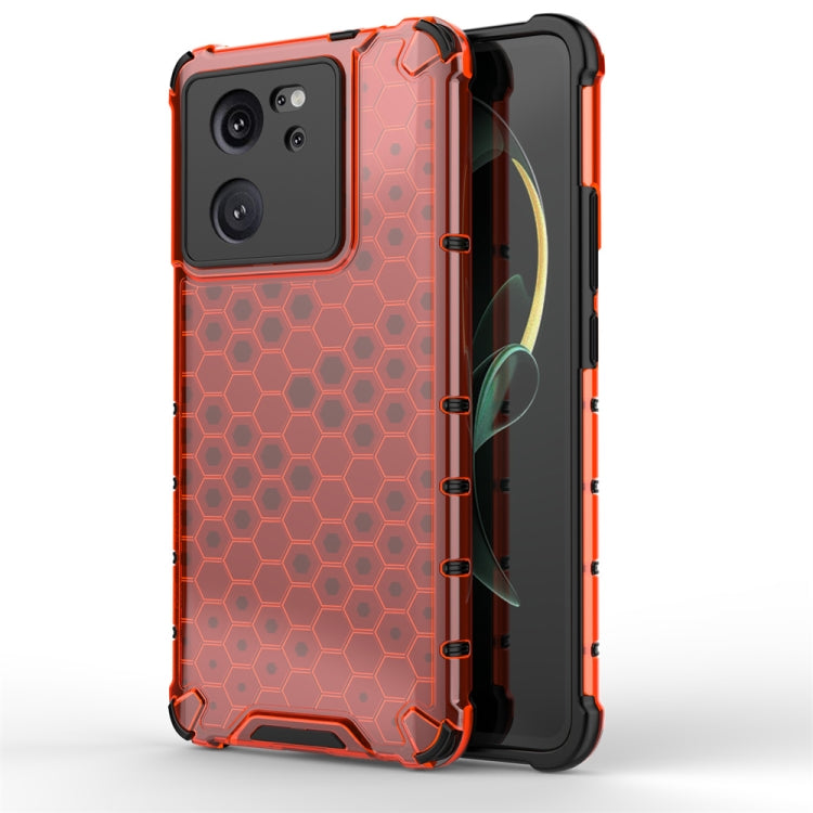 For Xiaomi 13T Pro Shockproof Honeycomb Phone Case(Red) - Xiaomi Cases by PMC TechLife | Online Shopping South Africa | PMC TechLife | Buy Now Pay Later Mobicred