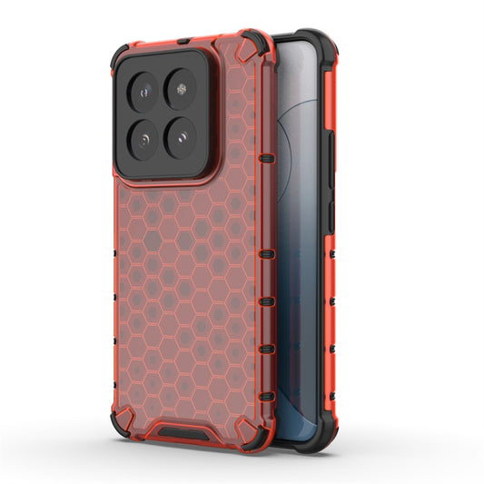 For Xiaomi 14 Pro Shockproof Honeycomb Phone Case(Red) - 14 Pro Cases by PMC Jewellery | Online Shopping South Africa | PMC Jewellery | Buy Now Pay Later Mobicred