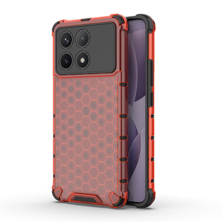 For Redmi K70 Shockproof Honeycomb Phone Case(Red) - Xiaomi Cases by PMC TechLife | Online Shopping South Africa | PMC TechLife