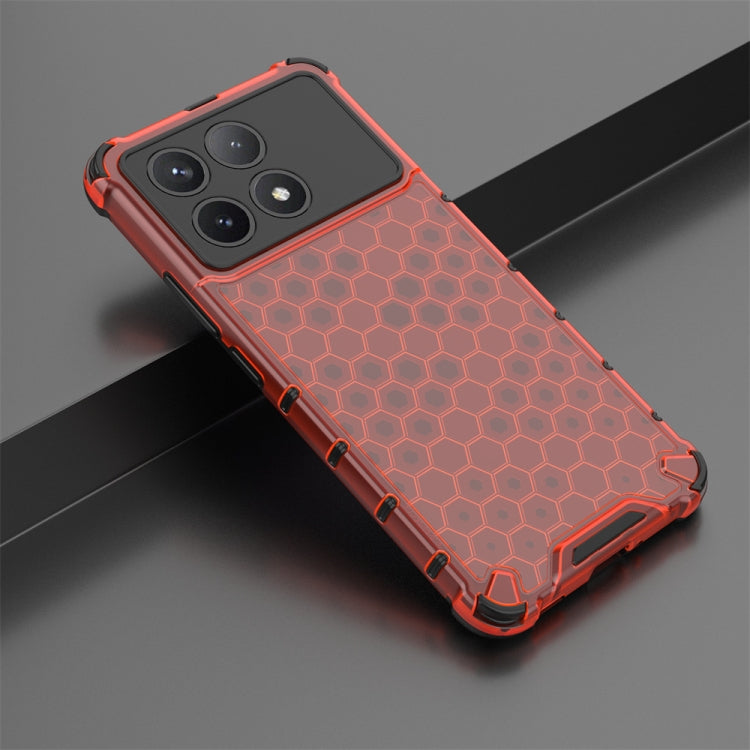 For Redmi K70 Pro Shockproof Honeycomb Phone Case(Red) - Xiaomi Cases by PMC TechLife | Online Shopping South Africa | PMC TechLife | Buy Now Pay Later Mobicred