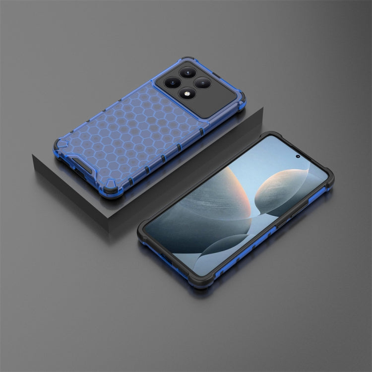 For Redmi K70E Shockproof Honeycomb Phone Case(Blue) - K70E Cases by PMC Jewellery | Online Shopping South Africa | PMC Jewellery