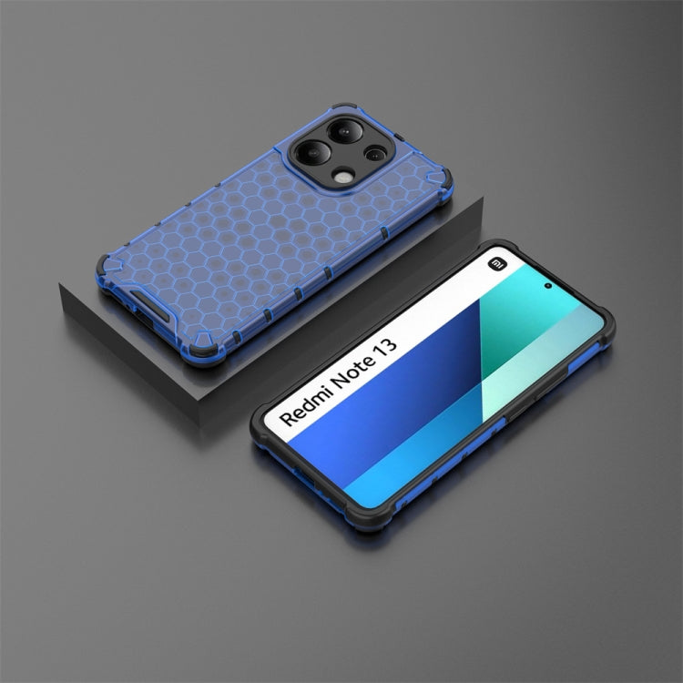 For Redmi Note 13 4G Global Shockproof Honeycomb Phone Case(Blue) - free shipping - PMC TechLife - Order now!