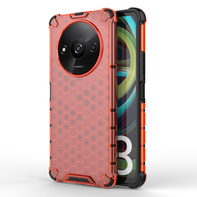 For Xiaomi Redmi A3 Shockproof Honeycomb Phone Case(Red) - Xiaomi Cases by PMC TechLife | Online Shopping South Africa | PMC TechLife | Buy Now Pay Later Mobicred
