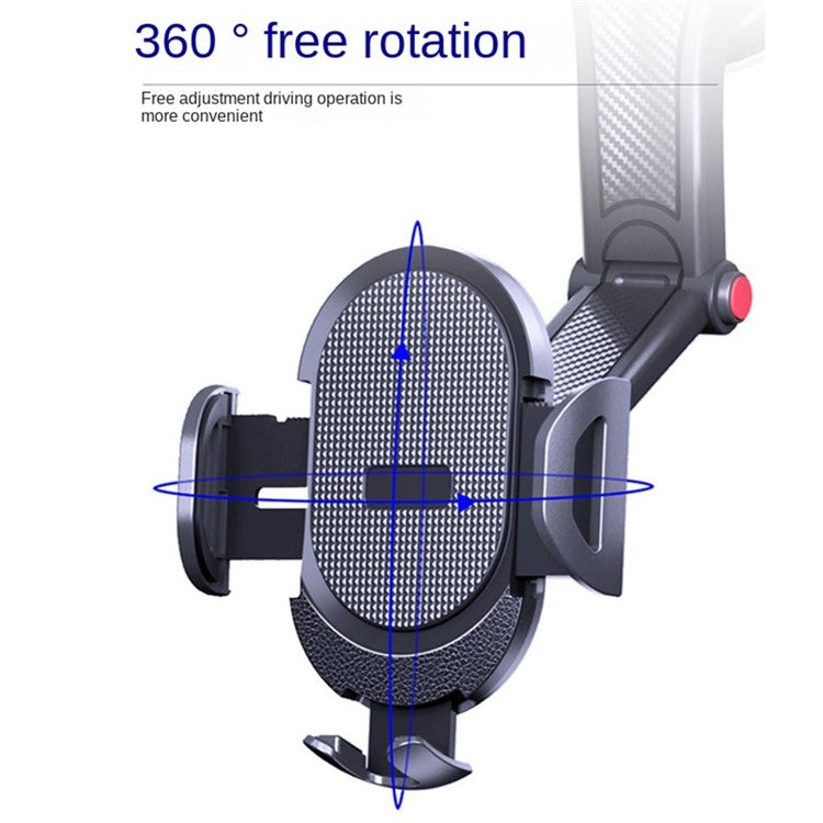 ES33 Car Mobile Phone Holder Bracket Carbon Fiber 360 Degree Rotation Suction Cup Mount(Red) - Car Holders by PMC TechLife | Online Shopping South Africa | PMC TechLife | Buy Now Pay Later Mobicred