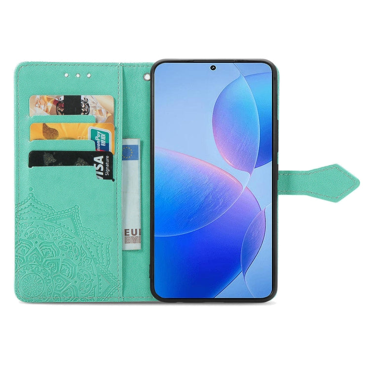 For Xiaomi Redmi K70 Pro Mandala Flower Embossed Leather Phone Case(Green) - K70 Pro Cases by PMC Jewellery | Online Shopping South Africa | PMC Jewellery | Buy Now Pay Later Mobicred