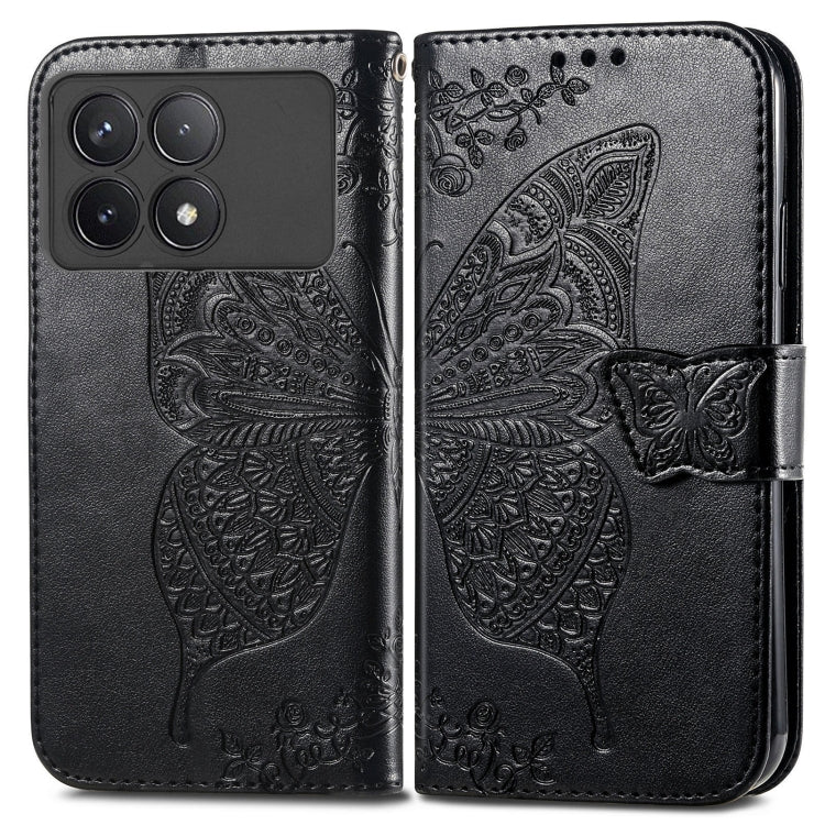 For Xiaomi Redmi K70 Butterfly Love Flower Embossed Leather Phone Case(Black) - Xiaomi Cases by PMC Jewellery | Online Shopping South Africa | PMC Jewellery | Buy Now Pay Later Mobicred