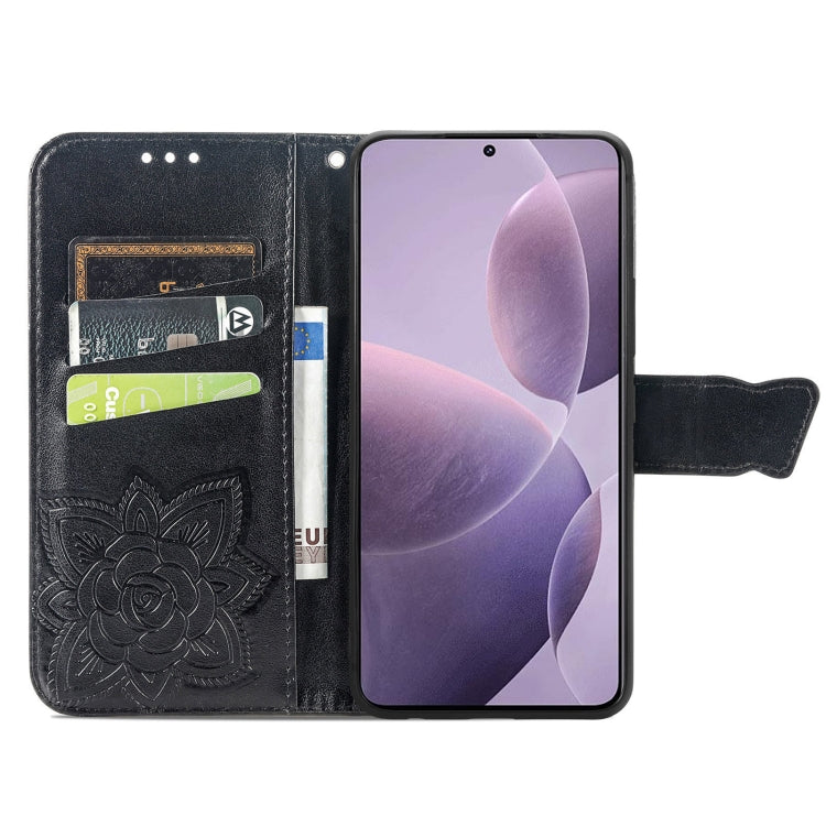 For Xiaomi Redmi K70 Butterfly Love Flower Embossed Leather Phone Case(Black) - Xiaomi Cases by PMC Jewellery | Online Shopping South Africa | PMC Jewellery | Buy Now Pay Later Mobicred