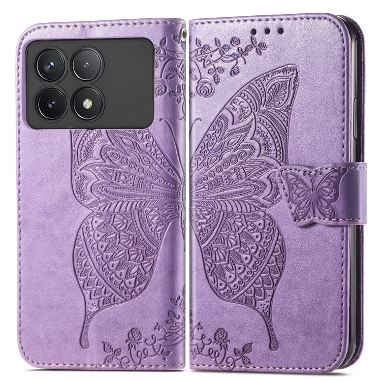 For Xiaomi Redmi K70 Butterfly Love Flower Embossed Leather Phone Case(Purple) - K70 Cases by PMC Jewellery | Online Shopping South Africa | PMC Jewellery | Buy Now Pay Later Mobicred