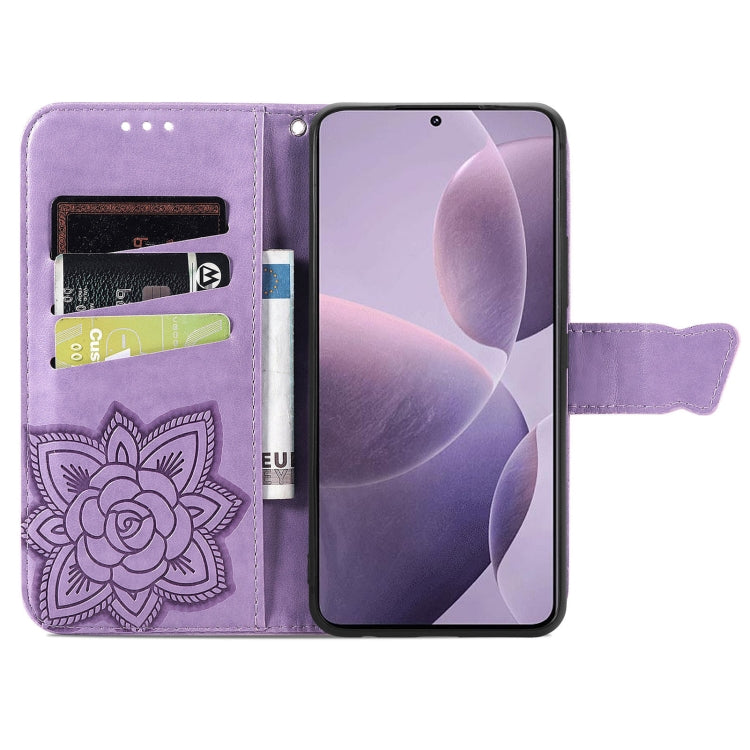 For Xiaomi Redmi K70 Butterfly Love Flower Embossed Leather Phone Case(Purple) - K70 Cases by PMC Jewellery | Online Shopping South Africa | PMC Jewellery | Buy Now Pay Later Mobicred