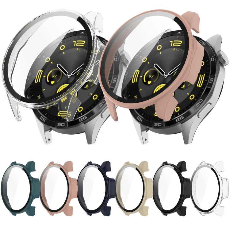For Huawei Watch GT 4 46mm PC + Tempered Film Integrated Watch Protective Case(Ivory White) - Watch Cases by PMC TechLife | Online Shopping South Africa | PMC TechLife | Buy Now Pay Later Mobicred