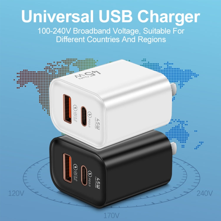 45PQ 45W PD25W + QC3.0 20W USB Fully Compatible Super Fast Charger, US Plug(Yellow) - USB Charger by PMC TechLife | Online Shopping South Africa | PMC TechLife