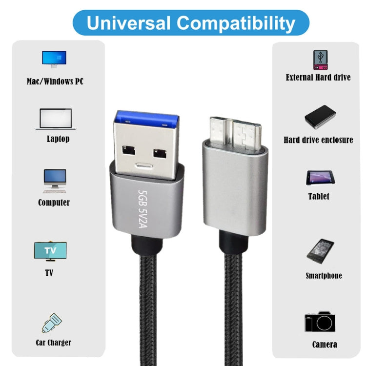 JUNSUNMAY USB 3.0 Male to Micro-B Cord Cable Compatible with Samsung Camera Hard Drive, Length:1m - free shipping - PMC TechLife - Order now!