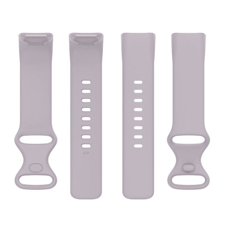 For Fitbit Charge 6 Solid Color Butterfly Buckle Silicone Watch Band, Size:L Size(Light Purple) - Watch Bands by PMC TechLife | Online Shopping South Africa | PMC TechLife | Buy Now Pay Later Mobicred