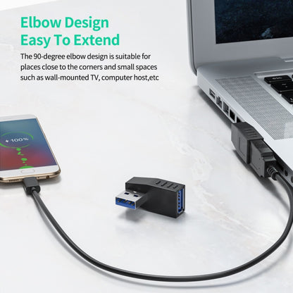 ENKAY USB 3.0 Adapter 90 Degree Angle Male to Female Combo Coupler Extender Connector, Angle:Horizontal Left - USB 3.0 by ENKAY | Online Shopping South Africa | PMC Jewellery | Buy Now Pay Later Mobicred