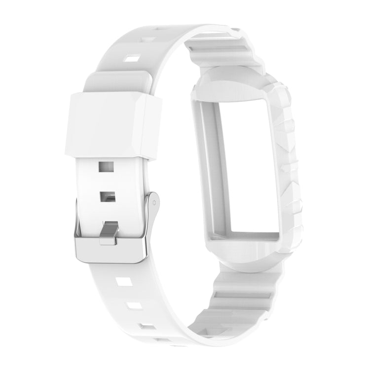 For Fitbit Charge 6 / 5 / 4 / 3 Armor Integrated TPU Watch Band(White) - Watch Bands by PMC TechLife | Online Shopping South Africa | PMC TechLife | Buy Now Pay Later Mobicred