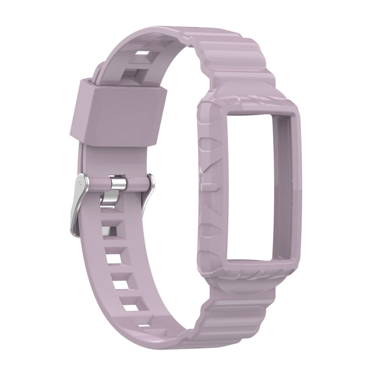 For Fitbit Charge 6 / 5 / 4 / 3 Armor Integrated TPU Watch Band(Light Purple) - Watch Bands by PMC TechLife | Online Shopping South Africa | PMC TechLife | Buy Now Pay Later Mobicred