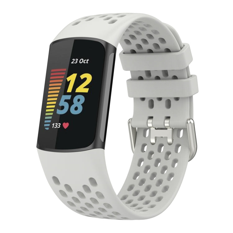 For Fitbit Charge 6 Solid Color Breathable Sports Silicone Watch Band(Starlight Color) - free shipping - PMC TechLife - Order now!
