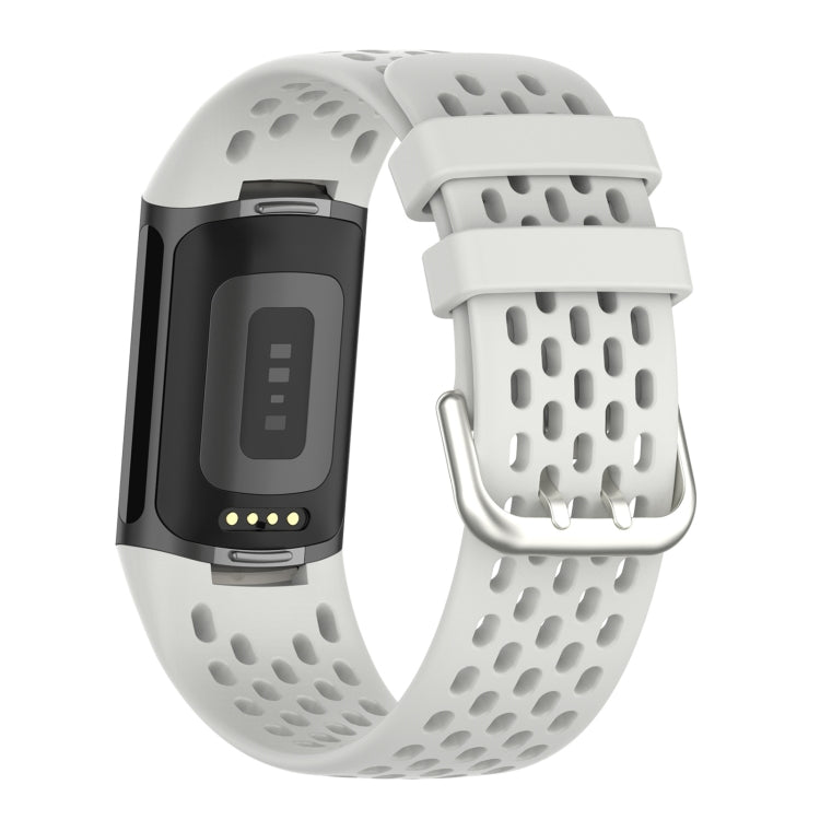 For Fitbit Charge 6 Solid Color Breathable Sports Silicone Watch Band(Starlight Color) - free shipping - PMC TechLife - Order now!