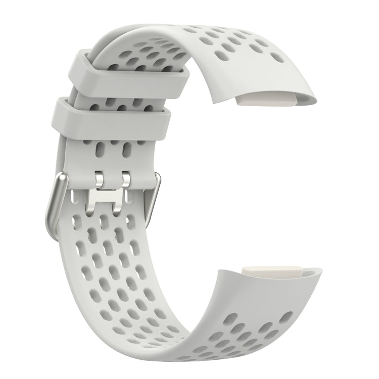For Fitbit Charge 6 Solid Color Breathable Sports Silicone Watch Band(Starlight Color) - free shipping - PMC TechLife - Order now!