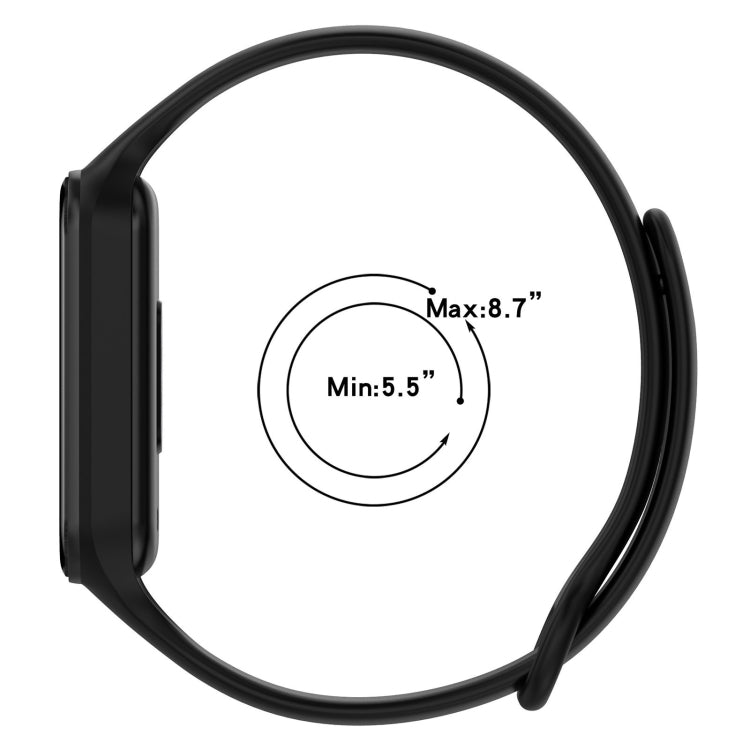 For Xiaomi Mi Band 8 Active Solid Color Integrated Silicone Watch Band(Black) - free shipping - PMC TechLife - Order now!