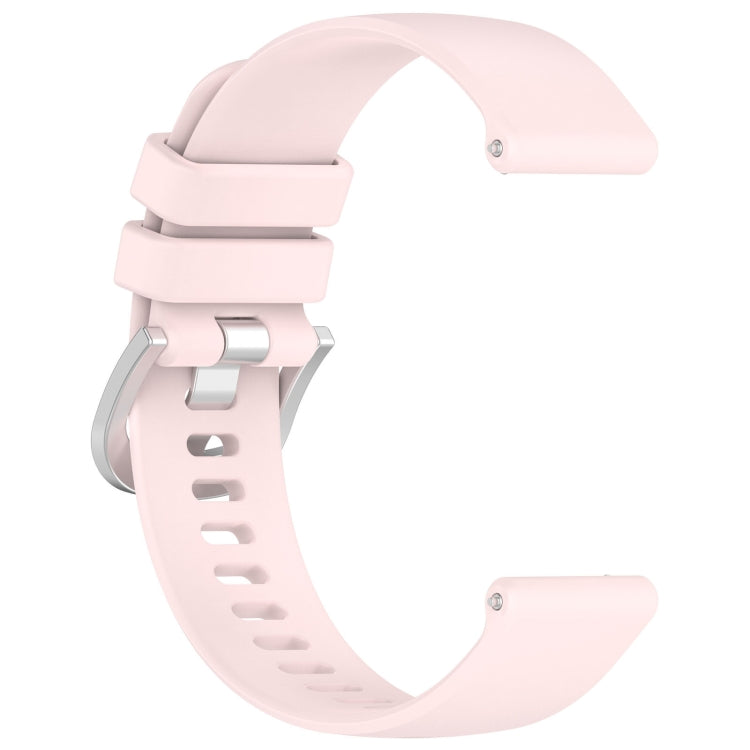 For Garmin Vivoactive 5 Liquid Glossy Silver Buckle Silicone Watch Band(Pink) - Watch Bands by PMC TechLife | Online Shopping South Africa | PMC TechLife