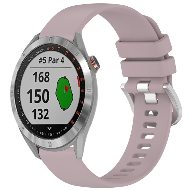 For Garmin Approach S40 Liquid Glossy Silver Buckle Silicone Watch Band(Purple) - free shipping - PMC TechLife - Order now!