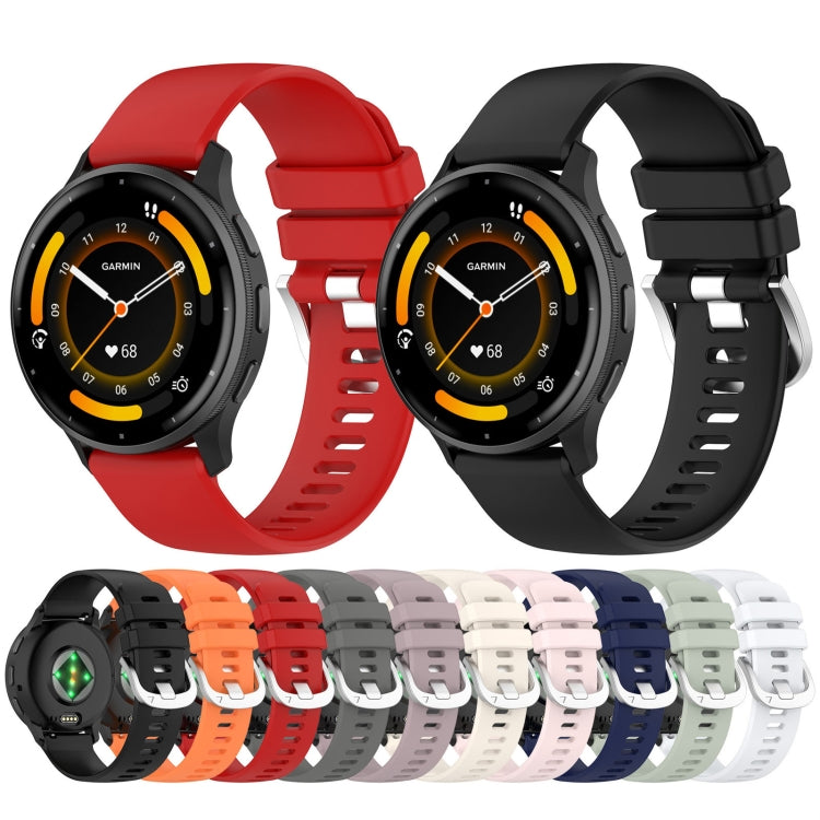 For Garmin Forerunner 265S Liquid Glossy Silver Buckle Silicone Watch Band(White) - free shipping - PMC TechLife - Order now!