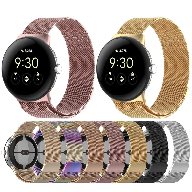 For Google Pixel Watch 2 Milan Magnetic Steel Mesh Watch Band(Silver) - Watch Cases by PMC TechLife | Online Shopping South Africa | PMC TechLife | Buy Now Pay Later Mobicred
