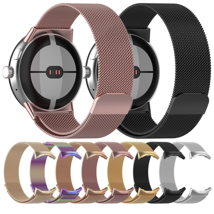 For Google Pixel Watch 2 Milan Magnetic Steel Mesh Watch Band(Black) - Watch Cases by PMC TechLife | Online Shopping South Africa | PMC TechLife | Buy Now Pay Later Mobicred