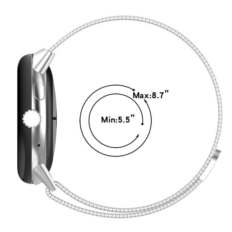 For Google Pixel Watch 2 Milan Magnetic Steel Mesh Watch Band(Silver) - Watch Cases by PMC TechLife | Online Shopping South Africa | PMC TechLife | Buy Now Pay Later Mobicred