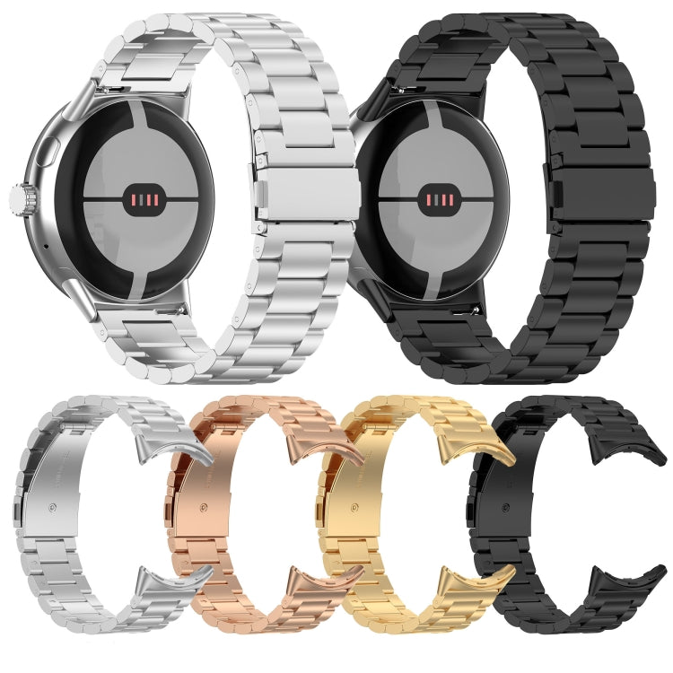 For Google Pixel Watch 2 Three Bead Stainless Steel Metal Watch Band(Gold) - free shipping - PMC TechLife - Order now!