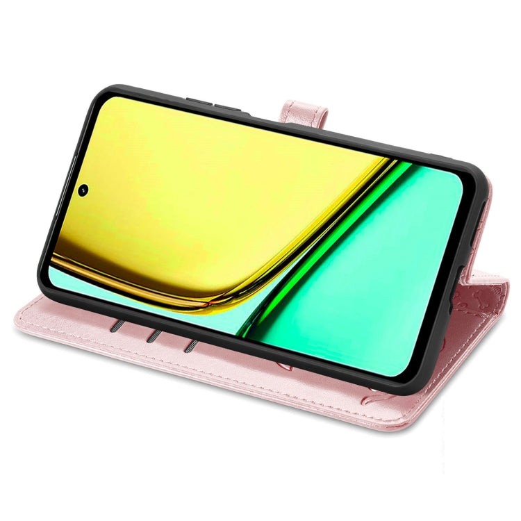 For Realme C67 4G Cat and Dog Embossed Leather Phone Case(Rose Gold) - C67 Cases by PMC TechLife | Online Shopping South Africa | PMC TechLife | Buy Now Pay Later Mobicred