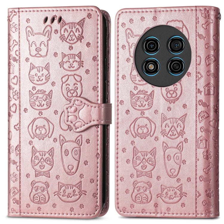 For Ulefone Note 15 Cat and Dog Embossed Leather Phone Case(Rose Gold) - Ulefone Cases by PMC Jewellery | Online Shopping South Africa | PMC Jewellery | Buy Now Pay Later Mobicred