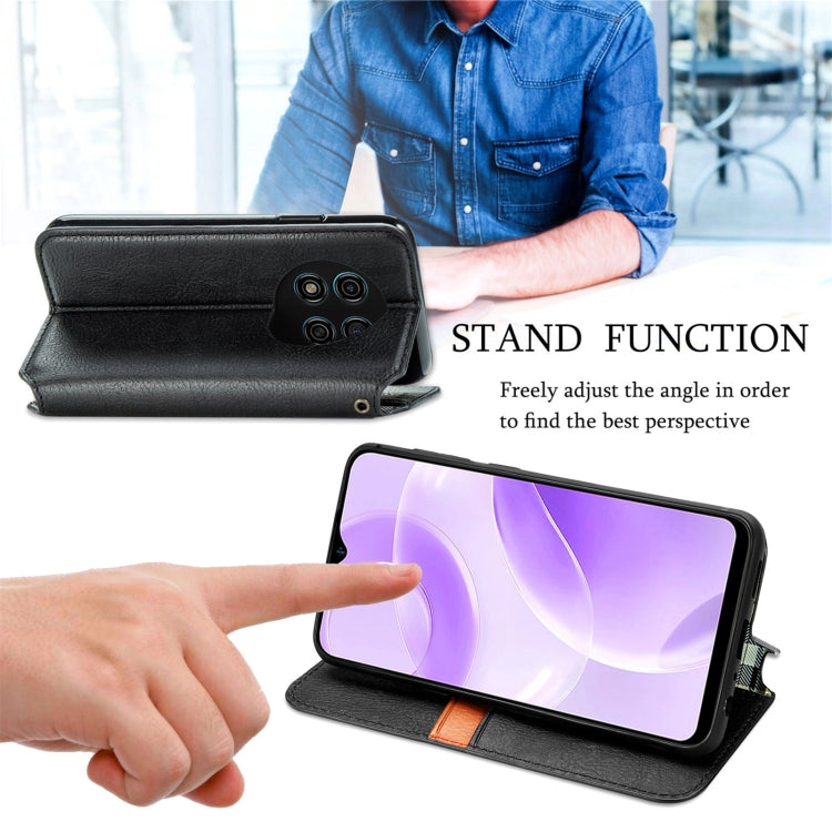 For Ulefone Note 15 Cubic Grid Pressed Magnetic Leather Phone Case(Black) - Ulefone Cases by PMC Jewellery | Online Shopping South Africa | PMC Jewellery | Buy Now Pay Later Mobicred