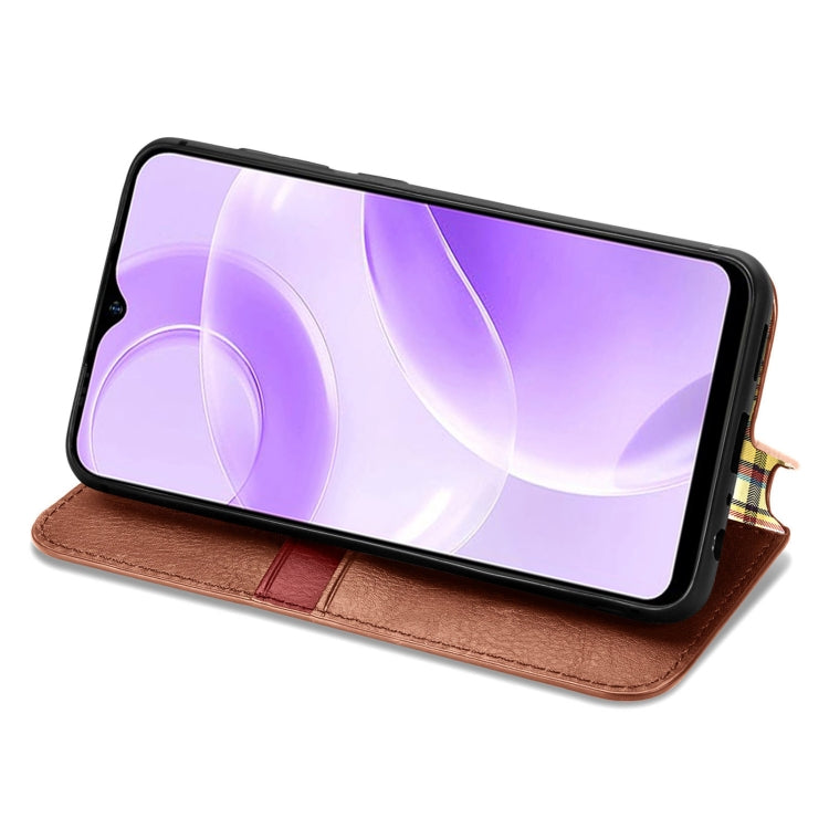 For Ulefone Note 15 Cubic Grid Pressed Magnetic Leather Phone Case(Brown) - Ulefone Cases by PMC Jewellery | Online Shopping South Africa | PMC Jewellery | Buy Now Pay Later Mobicred