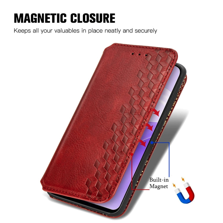 For Ulefone Note 15 Cubic Grid Pressed Magnetic Leather Phone Case(Red) - Ulefone Cases by PMC Jewellery | Online Shopping South Africa | PMC Jewellery | Buy Now Pay Later Mobicred