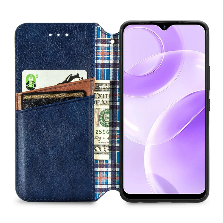 For Ulefone Note 15 Cubic Grid Pressed Magnetic Leather Phone Case(Blue) - Ulefone Cases by PMC Jewellery | Online Shopping South Africa | PMC Jewellery | Buy Now Pay Later Mobicred