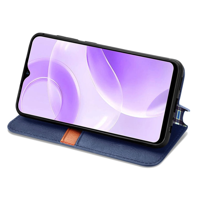 For Ulefone Note 15 Cubic Grid Pressed Magnetic Leather Phone Case(Blue) - Ulefone Cases by PMC Jewellery | Online Shopping South Africa | PMC Jewellery | Buy Now Pay Later Mobicred