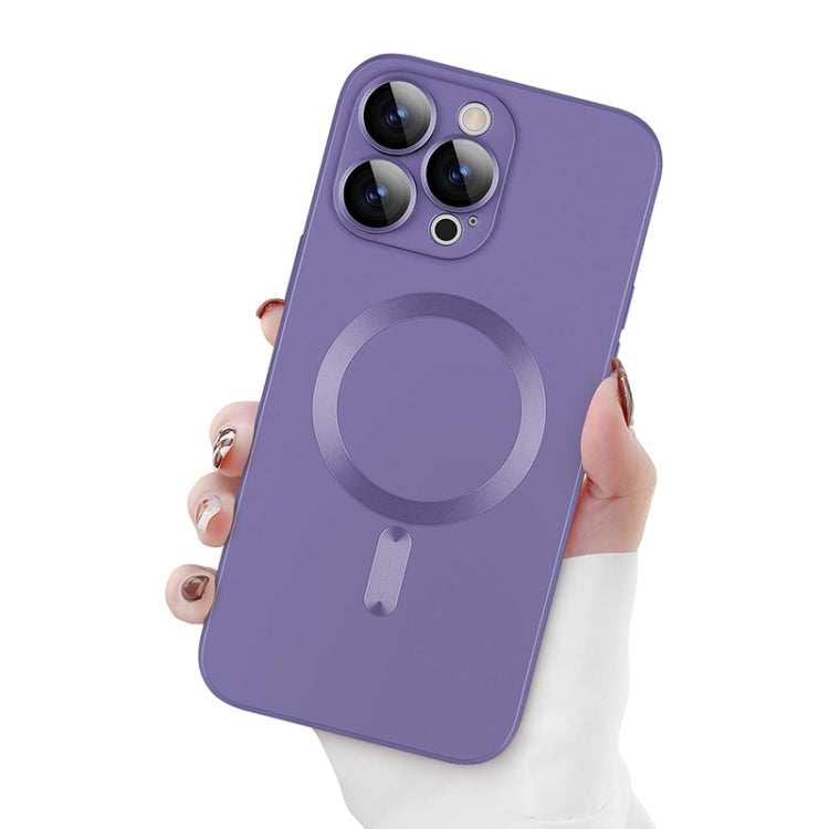For iPhone 14 Pro ENKAY MagSafe Matte TPU Phone Case with Lens Film(Purple) - iPhone 14 Pro Cases by ENKAY | Online Shopping South Africa | PMC TechLife