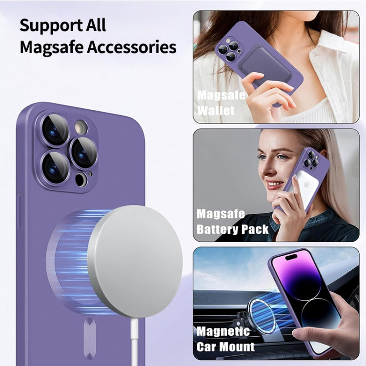 For iPhone 14 Pro ENKAY MagSafe Matte TPU Phone Case with Lens Film(Purple) - iPhone 14 Pro Cases by ENKAY | Online Shopping South Africa | PMC Jewellery