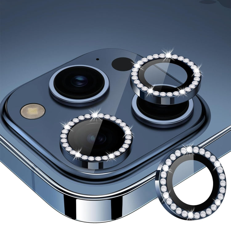 For iPhone 15 Pro / 15 Pro Max ENKAY AR Anti-reflection Individual Diamond Ring Camera Lens Glass Full Film(Deep Blue) - iPhone 15 Pro Tempered Glass by ENKAY | Online Shopping South Africa | PMC Jewellery | Buy Now Pay Later Mobicred