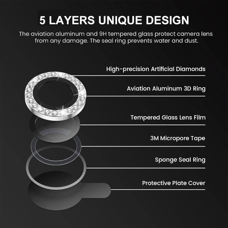 For iPhone 16e ENKAY AR Anti-reflection Individual Diamond Ring Camera Lens Glass Full Film(Sierra Blue) - free shipping - PMc TechLife - Order now!