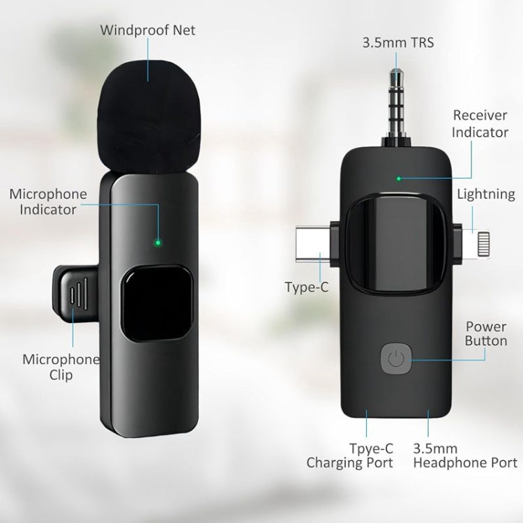 2 in 1 Wireless Lavalier Microphones for iPhone / Android - Microphone by PMC TechLife | Online Shopping South Africa | PMC TechLife | Buy Now Pay Later Mobicred