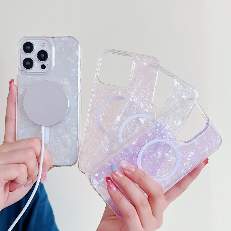 For iPhone 12 Pro Max Shell Texture MagSafe TPU Phone Case(Purple) - iPhone 12 Pro Max Cases by PMC TechLife | Online Shopping South Africa | PMC TechLife