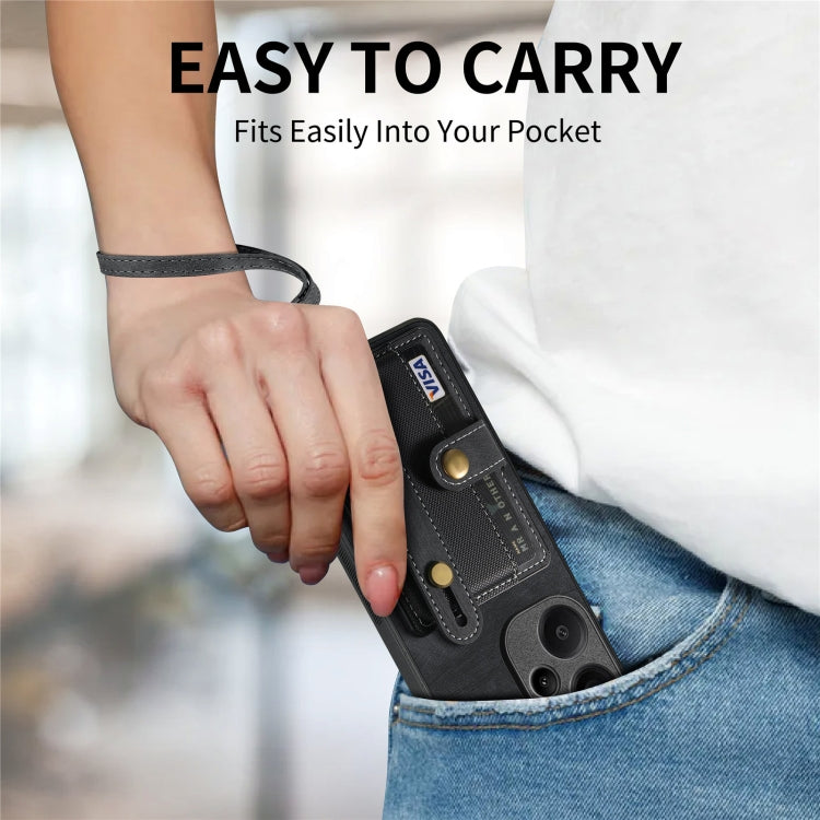 For Xiaomi Redmi Note 13 Pro+ Retro Cross Wristband Wallet Leather Back Phone Case(Black) - free shipping - PMC TechLife - Order now!