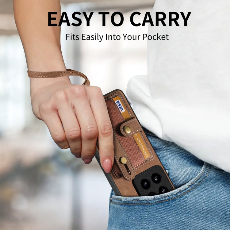 For Xiaomi 14 Pro Retro Cross Wristband Wallet Leather Back Phone Case(Blue) - 14 Pro Cases by PMC TechLife | Online Shopping South Africa | PMC TechLife | Buy Now Pay Later Mobicred