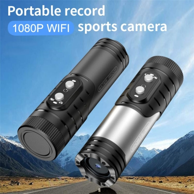 H68A HD 1080P WiFi Flashlight Waterproof Sports DV Camera Bike Motorcycle Helmet Camera(Black) - Other Camera by PMC Jewellery | Online Shopping South Africa | PMC Jewellery | Buy Now Pay Later Mobicred