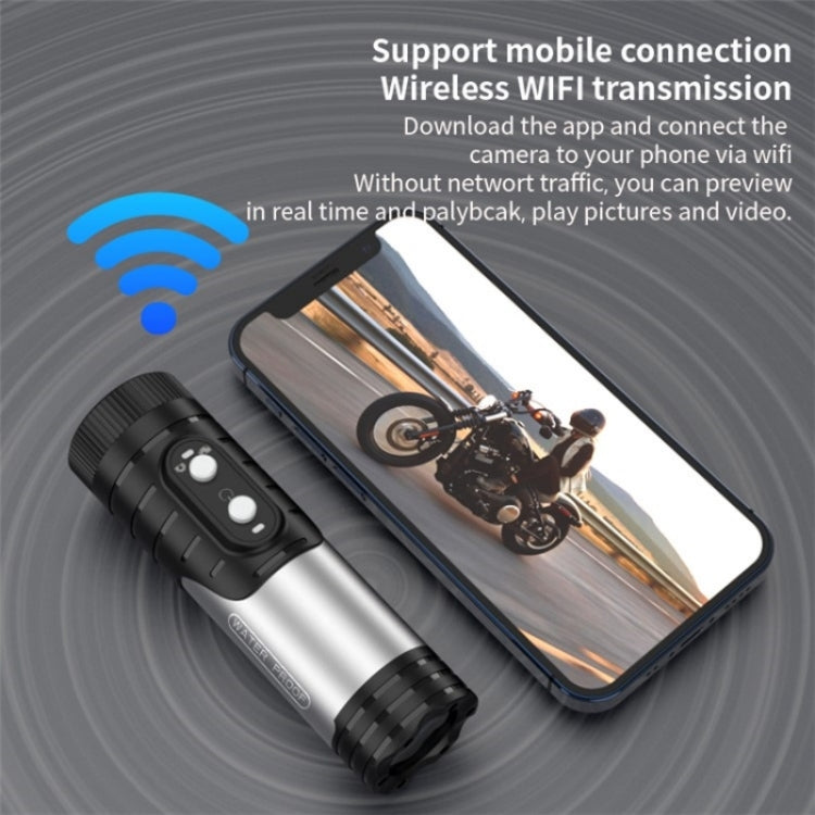 H68A HD 1080P WiFi Flashlight Waterproof Sports DV Camera Bike Motorcycle Helmet Camera(Black) - Other Camera by PMC Jewellery | Online Shopping South Africa | PMC Jewellery | Buy Now Pay Later Mobicred